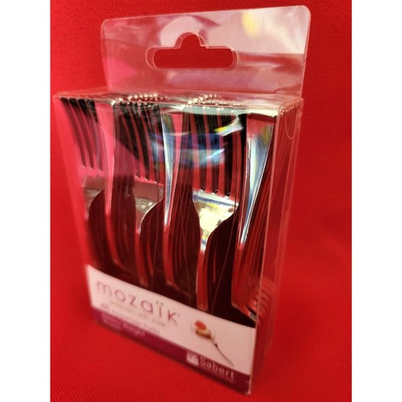 Mozaik 48 Appetizer Forks Heavy Weight Plastic - Picture 8 of 8